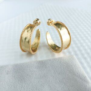 Julie Vos Gold Savoy Small Hoop Earrings NEW